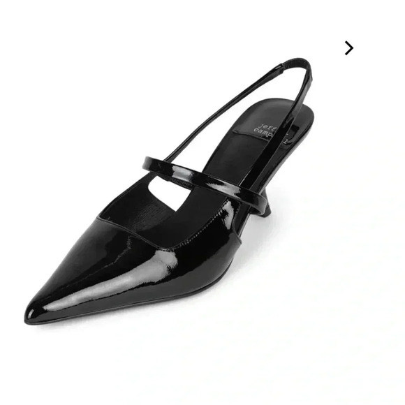 Jeffrey Campbell Tanya black patent leather kitten heel shoes sz 7.5 nwob - Picture 3 of 5